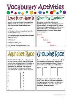 four different activities to teach children about spelling