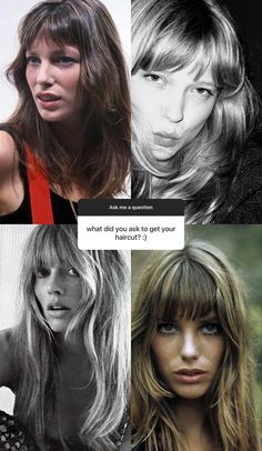 70s Bangs, Long Hair And Bangs, 60s Hair, Hair Inspo Color, Hair Envy, Dream Hair, Aesthetic Hair