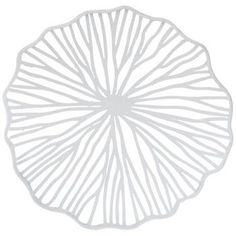 a white circular object with lines on it's side and the center piece in the middle