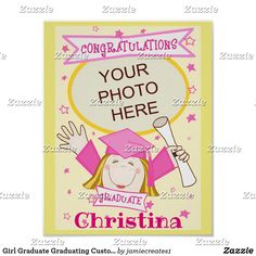 a graduation card with the words congratulations, your photo here