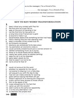 a document with the words key to key word transportation