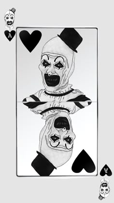 an ace playing card with two faces on the front and one face in the middle