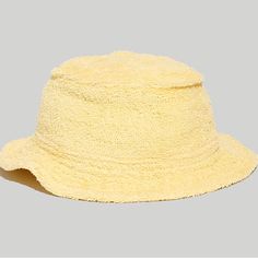 Nostalgic! Retro Terry Cloth Bucket Summer Beach Hat. Cotton. Machine Wash. New-In Original Packaging. Cute Yellow Bucket Hat, Madewell Beanie, Madewell Hats, Coffee Brown Color, Madewell Accessories, Summer Hats Beach, Cap Ferret, Beach Getaway, Womens Baseball Cap