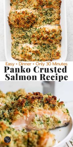 this is an easy and delicious recipe for panko crusted salmon