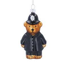 Gisela Graham Glass Police Bear Christmas Tree Decoration London Lights, Collecting Seashells, City Dog, Christmas Gifts For Couples, Glass Tree, Advent Candles, Porcelain Signs, Bee On Flower