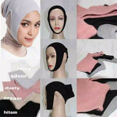 Striped knit material  Available COLORS Black White Dusty pink Ash Milk Chocolate Item price includes shipping fee that should be borne by the buyer. Sanggul Cepol, Hijab Gown, Turban Style, Fashion Tutorial, Muslimah Fashion