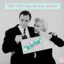 a man and woman holding up a sign that says, will you be at the gala?