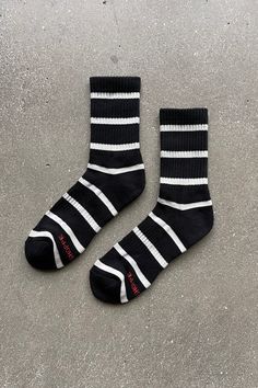 Striped Boyfriend Socks - Black Stripe – Le Bon Shoppe Eco Hair, Hair Shop, Closet Staples, Red Stripe