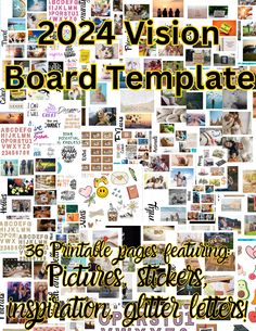 a collage of photos with the words,'2012 vision board templates '