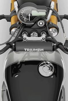 the handlebars and instrument controls are visible in this motorcycle's front view