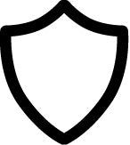 a black and white image of a shield with an arrow on the top, symbolizing protection