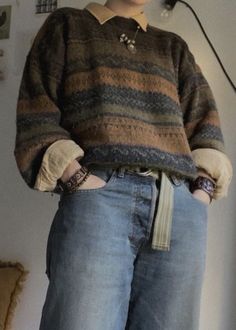 Cozy Masc Outfits, Lumberjack Aesthetic Outfit, Steampunk Aesthetic Outfit Men, Acedamia Aesthetic Outfits Male, Foresty Outfits, Forestcore Outfit Men, Sweater With Turtleneck Underneath, Goblin Core Outfit Men, Mens Cottage Core