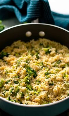 a casserole dish with broccoli and cheese