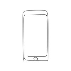 a line drawing of an electronic device with a blank screen on the front and side