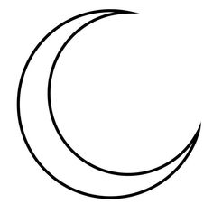 a black and white drawing of a crescent