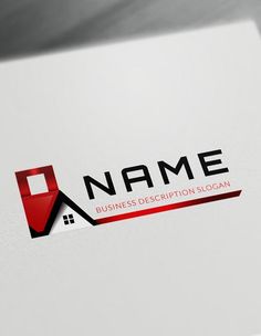 a logo for a real estate company is shown on the side of a business card