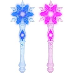 two different types of toothbrushes on a white background, one is pink and the other is blue