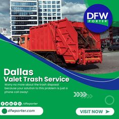 a flyer for a trash truck service