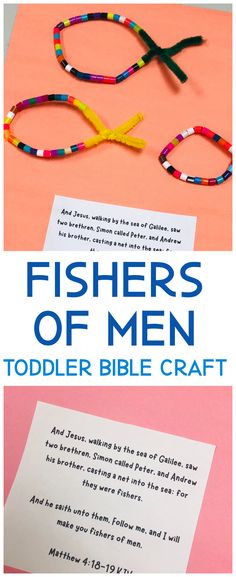 two different types of crafting paper with the words fishers of men on them