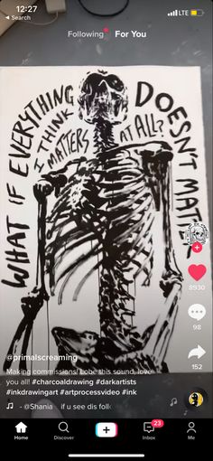 an image of a skeleton with words on it, and the caption below reads i'm not feeling for you