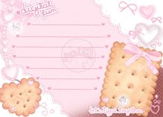 a card with cookies and hearts on it