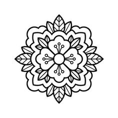 a black and white drawing of a flower