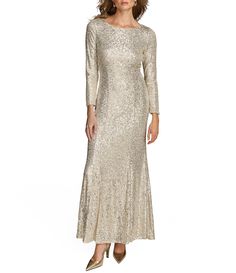 Shop for Donna Karan All Over Sequin Round Neck Long Sleeve Sheath Gown at Dillard's. Visit Dillard's to find clothing, accessories, shoes, cosmetics & more. The Style of Your Life. Formal Wedding Guest Dress, Sheath Gown, Formal Dresses Gowns, My Style Fashion, Dillard's, Donna Karan, Mother Of The Bride Dresses, Fall Dresses, Wedding Guest Dress