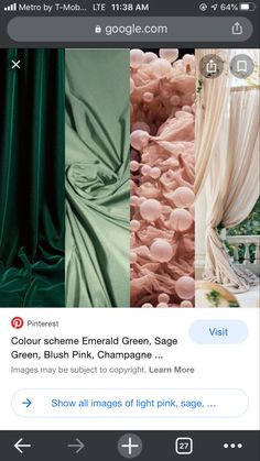 an instagram page with green and pink images