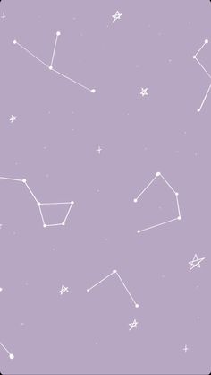 the sky is filled with stars and constellations in white on purple background, as well as an outline of a star cluster