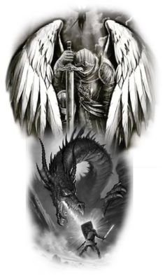 Godly Tattoos For Men Sleeve, God Tattoo Sleeve, Rebirth Tattoo, Archangel Tattoo, Animal Sleeve Tattoo, Lion Tattoo Sleeves, Angel Tattoos