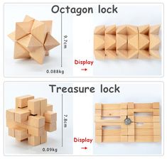 the instructions for how to make an origami puzzle with wooden blocks and magnets