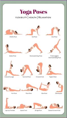 yoga poses for flexibility, health and relaxation info sheet with instructions to do the splits