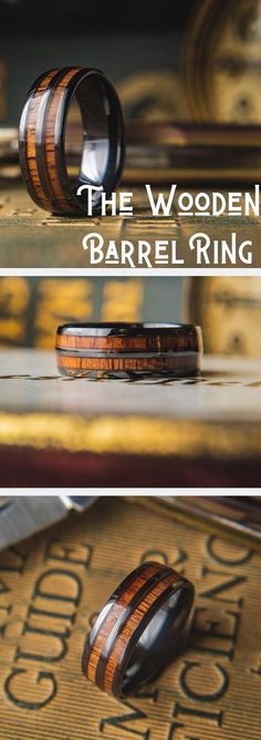 the wooden barrel ring has been made from wood and is ready to be used for jewelry