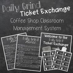 the daily grind ticket exchange has been changed to include coffee shop classroom management system, welcome to the ticket exchange