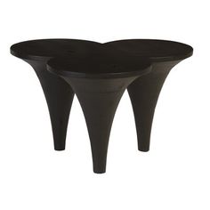 two black tables sitting on top of each other