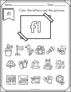 the letter f worksheet with pictures and words to be used in this activity