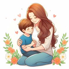 Illustration with mothers day design,Image is generated with the use of an AI stock image Mom Illustration, Mothers Day Design, Photoshop Video Tutorials, Photoshop Video, Day Illustration, Scarf Women Fashion, Notes Template