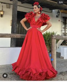 Spanish Design, Red Formal Dress, Evening Gowns, Custom Made, Festival, Couture, Formal Dresses, Dresses, Color