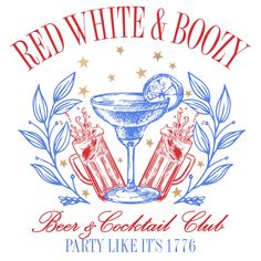 Red White & Boozy Cocktail Club Beer Cocktails, Cocktail Club, Summer Gathering, Summer Barbecue, Lemon Slice, Festive Design, Beer Mugs, Club Parties, Cocktail Glass