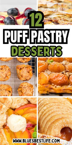 A collection of puff pastry dessert recipes. Nutella And Puff Pastry, Puff Pastry Churros, Desserts With Apples, Quick Puff Pastry, Easy Puff Pastry Desserts, Puff Pastry Ingredients, Puff Pastry Snacks