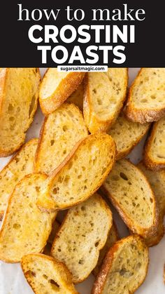 how to make crostini toasts with text overlay