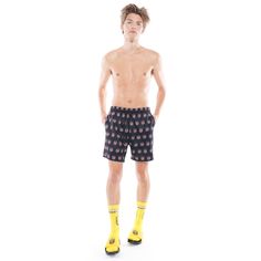 This Cult swim short is crafted from a lightweight, quick-drying polyester . These are the best swim trunks with a mesh lining pockets and rubber tipped drawstrings at the waist for a comfortable fit. This swim short features a allover printed Cult graphic. -100% Polyester -Regular swim short fit Black Swim Trunks With Built-in Shorts For Beachwear, Casual Black Swim Trunks For Summer, Black Nylon Shorts For Beach Season, Casual Black Swim Trunks For Beach Season, Black Swimwear With Built-in Shorts For Summer, Black Beachwear Shorts, Black Short Swimwear, Black Beachwear Shorts With Elastic Waistband, Black Moisture-wicking Shorts For Vacation