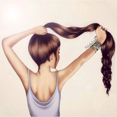 a painting of a woman with her hair in a ponytail and bracelets around her neck