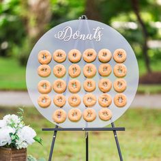 Donut Wall Donut Display - Wedding Decor Gifts Acrylic Donut Wall, Wedding Donut Bar, Donut Wall Wedding, Donut Board, Donut Bar Wedding, Donut Walls, Glitter Table Numbers, Donut Display, Treat Table