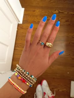 Bright Blue Acrylics, Nails For Spring Break 2024, Bright Blue Gel Nails, Bright Royal Blue Nails, Poolside Blue Nails, Bright Blue Nail Ideas, Blue Nails Preppy, Blue Bright Nails, Preppy Nails Gel