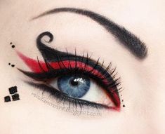 Harley Quinn Make-up, Extreme Make-up, Carnaval Make-up, Teknik Makeup, Fantasy Make-up, Harley Quinn Makeup, Halloweenský Makeup, Make Up Designs, Heart Costume