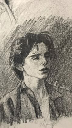 a pencil drawing of a young man