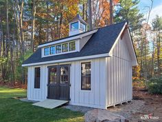 Here's a newly delivered 12' x 20' Modern Farmhouse Grand Victorian shed. Board and batten siding, a farmhouse dormer, and timber frame accents—defining features of our Modern Farmhouse Series—stand out on this upscale shed. 
.
#thebarnyard #thebarnyardstore #worldsbestsheds #barnyardsheds #grandvictorian #modernfarmhouse #boardandbatten #timberframeaccent #farmhousedormer #farmhouse #upscaleshed #luxury #backyard #outdoorliving #outdoorshed #tby97221 Board Batten Siding, Farmhouse Sheds, Farmhouse Colors, Victorian Doors, Timber Frame Porch, Board Batten, Carriage Doors