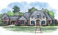 this is an artist's rendering of the front elevation of these european house plans