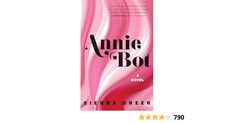 the book cover for annie bot by sierra green is shown in pink and white stripes